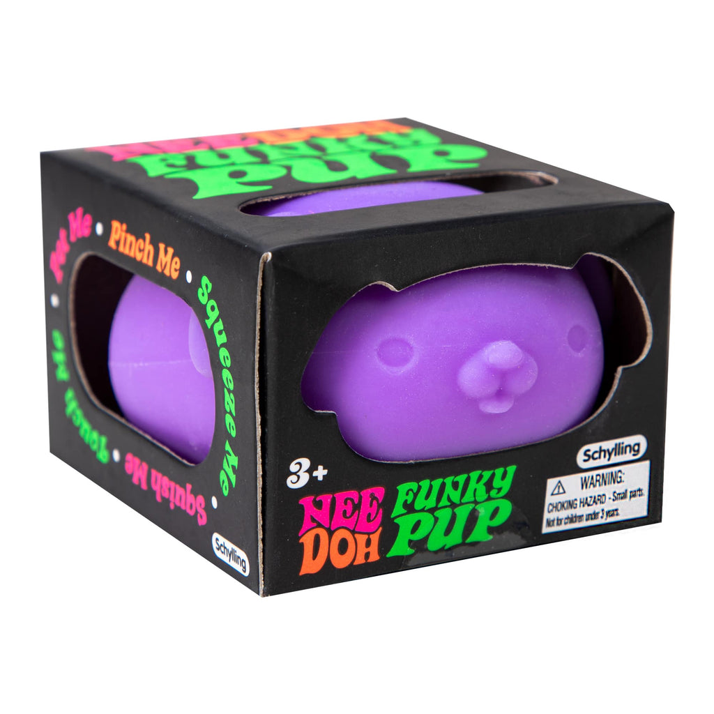 NeeDoh Funky Pup Purple in Package - Angle Right